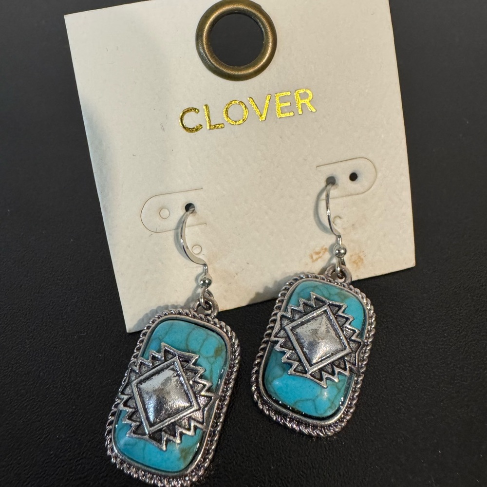 Western Turquoise and Silver Earrings